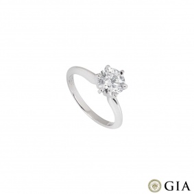 Round Brilliant Cut Diamond Platinum Ring 1.15ct D/VVS2 XXX